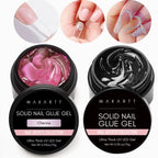 Solid Nail Gel for Acrylic Nail Tips Glue Gel Curing Needed UV Cured for Press on Nails Fake Nails Solid Nail Adhesive