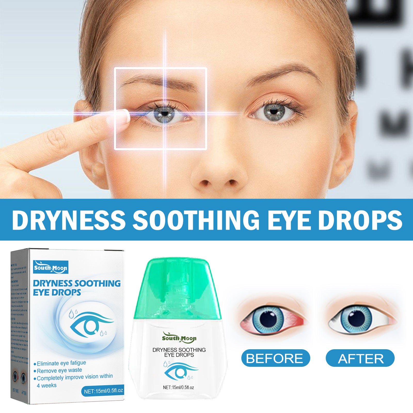 Eye Drops Dryness Soothing, Relieve Eye Fatigue, Dry Eyes, Red Eyes, Blurred Vision Eyes Care Lotion