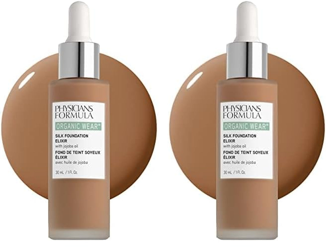 Organic Wear Natural Full Coverage Silk Liquid Foundation Elixir Tan-To-Deep (Pack of 2)
