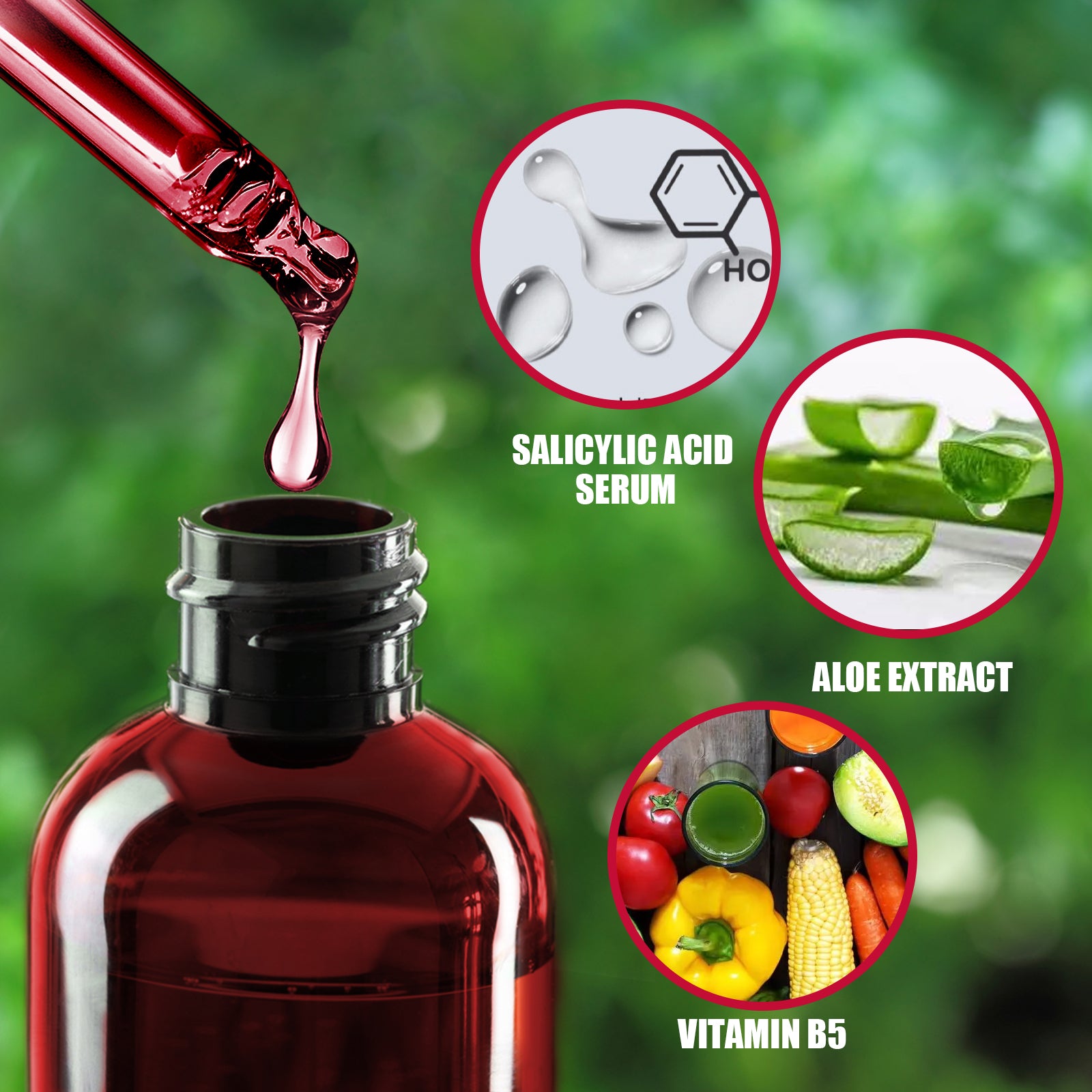 AHA30% + BHA 2% Fruit Acid Salicylic Acid Essence, Exfoliating Cleaning Blackheads Acne And Shrinking Pores Essence