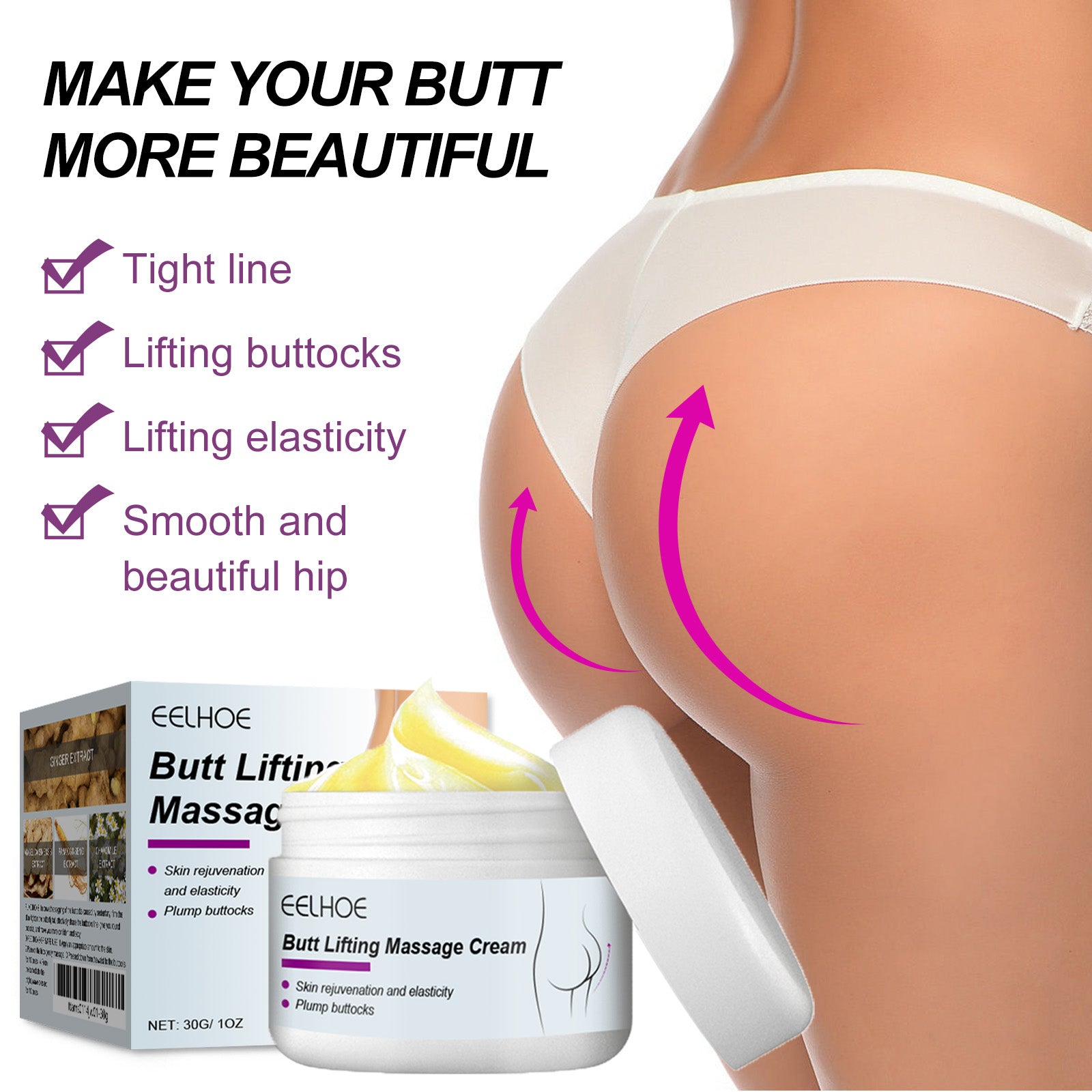 Butt Massage Cream Firming Body Skin And Enhancing Buttock Elasticity Moisturizing Massage Treatment Cream