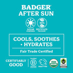 Coconut Aftersun Balm, 100% Organic Soothing Sunburn Relief, Great Smelling, Moisturizing & Hydrating after Sun Skin Care, 2 Oz Tin