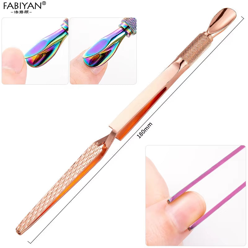 Nail Art Shaping Tweezers Stainless Steel Multi-Function Clip Tip Manicure Tool UV Gel Acrylic C Curve Nipper Picking Rhinestone
