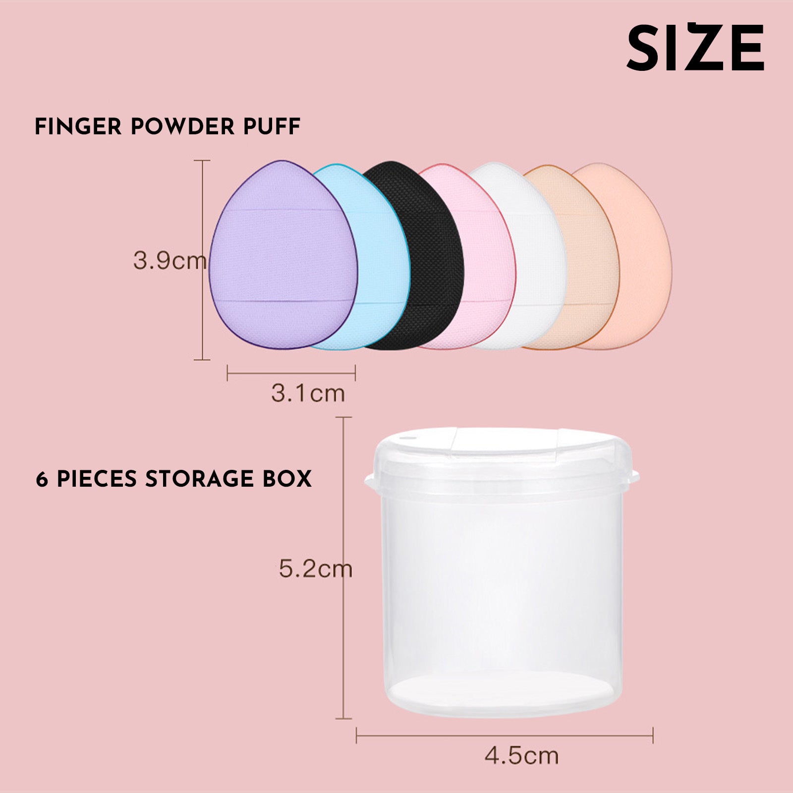 Mini Size Professional Cosmetic Cushion Puff Concealer Foundation Detail Puff Finger Puff Set Makeup Sponge Beauty Tool Travel Portable Makeup Puff Beauty Kit - Individually Packaged