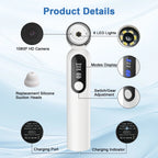 Blackhead Remover Vacuum, Blackhead Extractor with Camera, Pore Cleanser for Men and Women, Skin Care Tool with 5 Probes