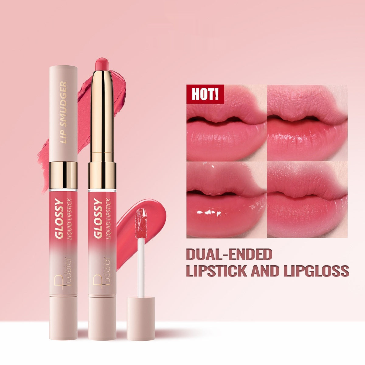 10-color Double-headed Lipstick Lip Gloss Matte Finish