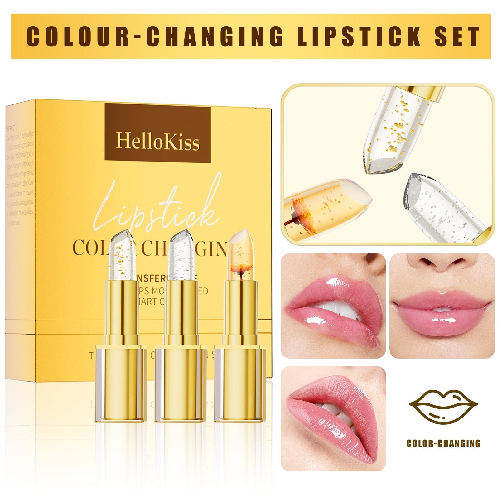 Anti-smudge Gilding Warm Color-changing Lipstick