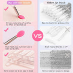 7 PCS Silicone Lip Brushes with Transparent Handles and Caps.Reusable Makeup Brushes, Lip Gloss Wands Cosmetic Tool Cream Applicator