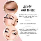 Cosmetics Tattooed Solid Eyeliner - Eyeliner Pencil Black - Smooth Soft Gliding, Waterproof, No Smudging Pencil Eyeliner - Long Lasting under Eye Liner for Intense Look (Brown)