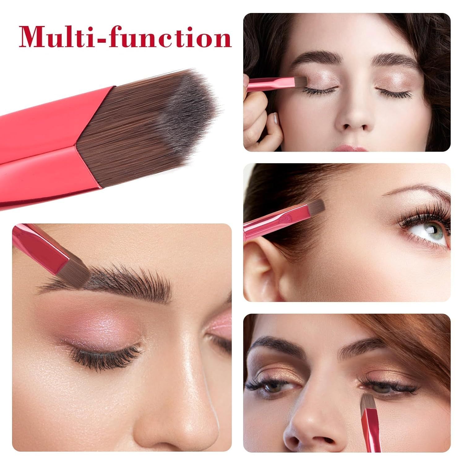 Multi-function Eyebrow Stamp Brush - Square Angled Design For Filling Brows, Concealer & Hairline Makeup. Professional Wild Brow Tool With Precision Edge For Flawless Eyebrow Shaping & Face Contouring