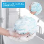 Loofah Bath Sponge XL 75G Set of 4 Ocean Colors by  - Soft Exfoliating Shower Lufa for Silky Skin - Long-Handle Mesh Body Poufs- Women and Men’S Loofahs - Loofah Sponges- Full Cleanse & Lather