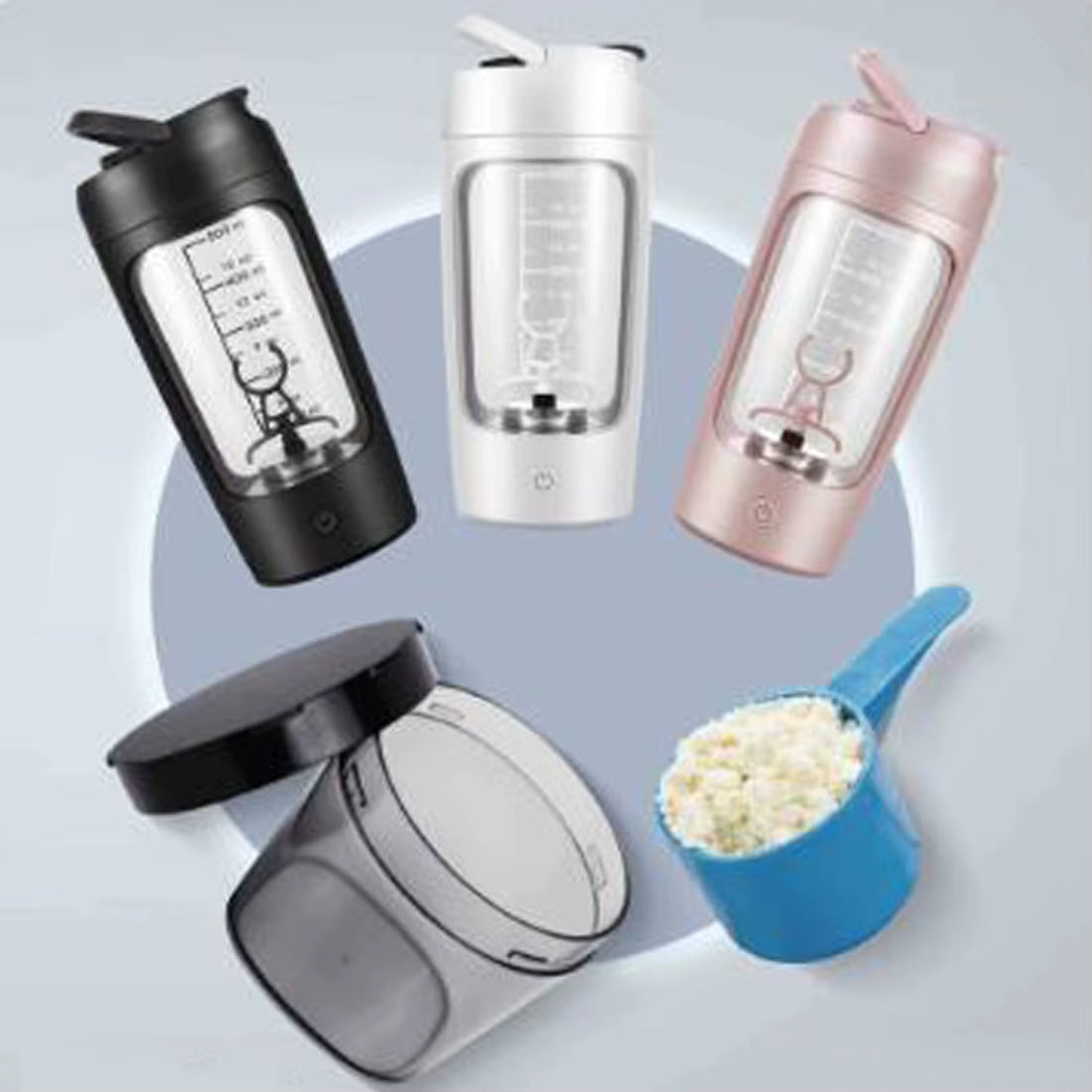 Electric Protein Shaker Bottle Portable 1200Mah Rechargeable Blender Cup Automatic Self Stirring Mug 650Ml Mixing Cups for Fitne