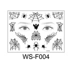 Halloween tattoo stickers, face stickers, spider web face stickers, tattoo stickers, waterproof, dark style, funny makeup stickers, temporary stickers