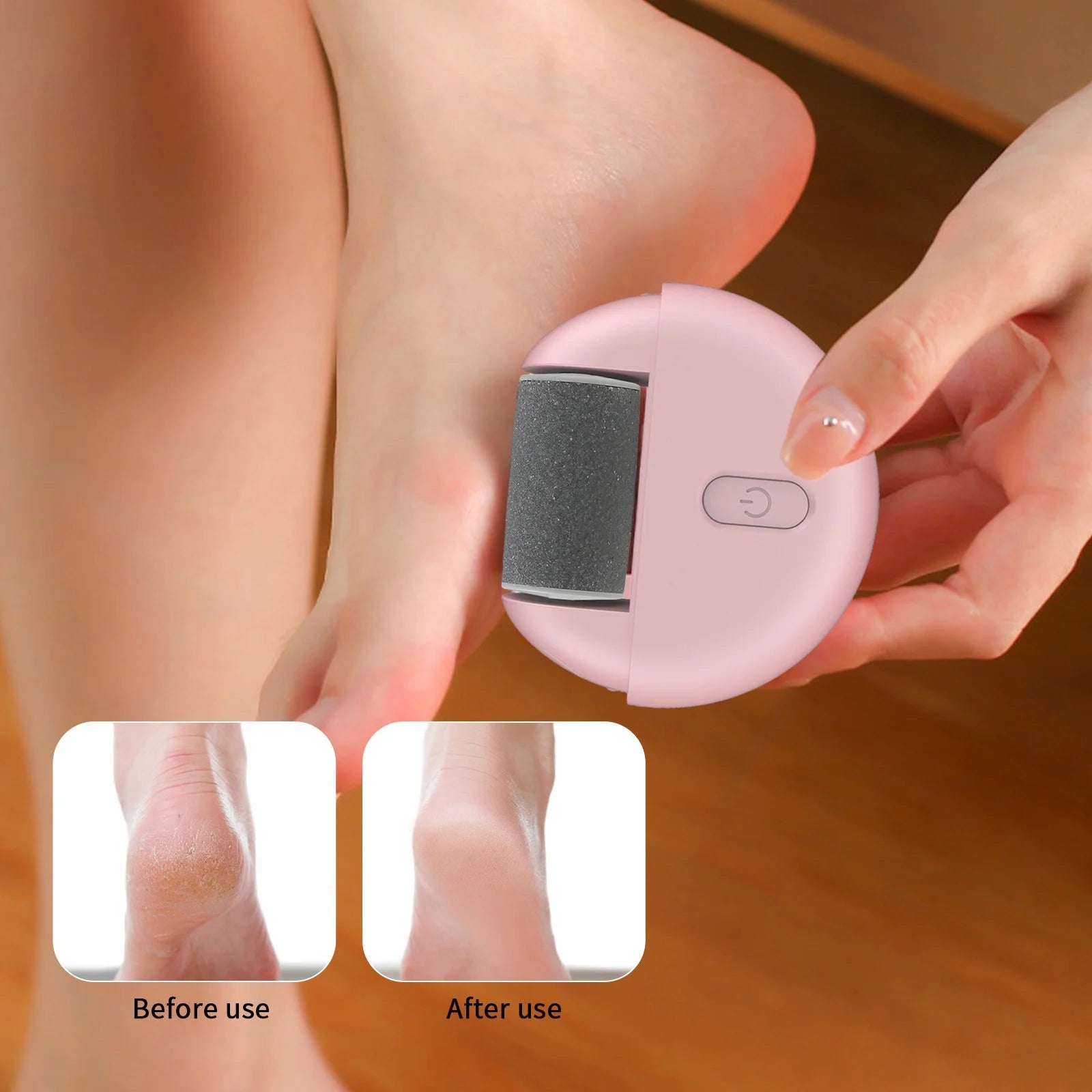 Electric Feet Callus Remover Portable Rechargeable Foot File Pedicure Tools Ideal for Dead Skin Two Gears of Adjustment Gentle Cleansing Does Not Hurt the Skin, Pink