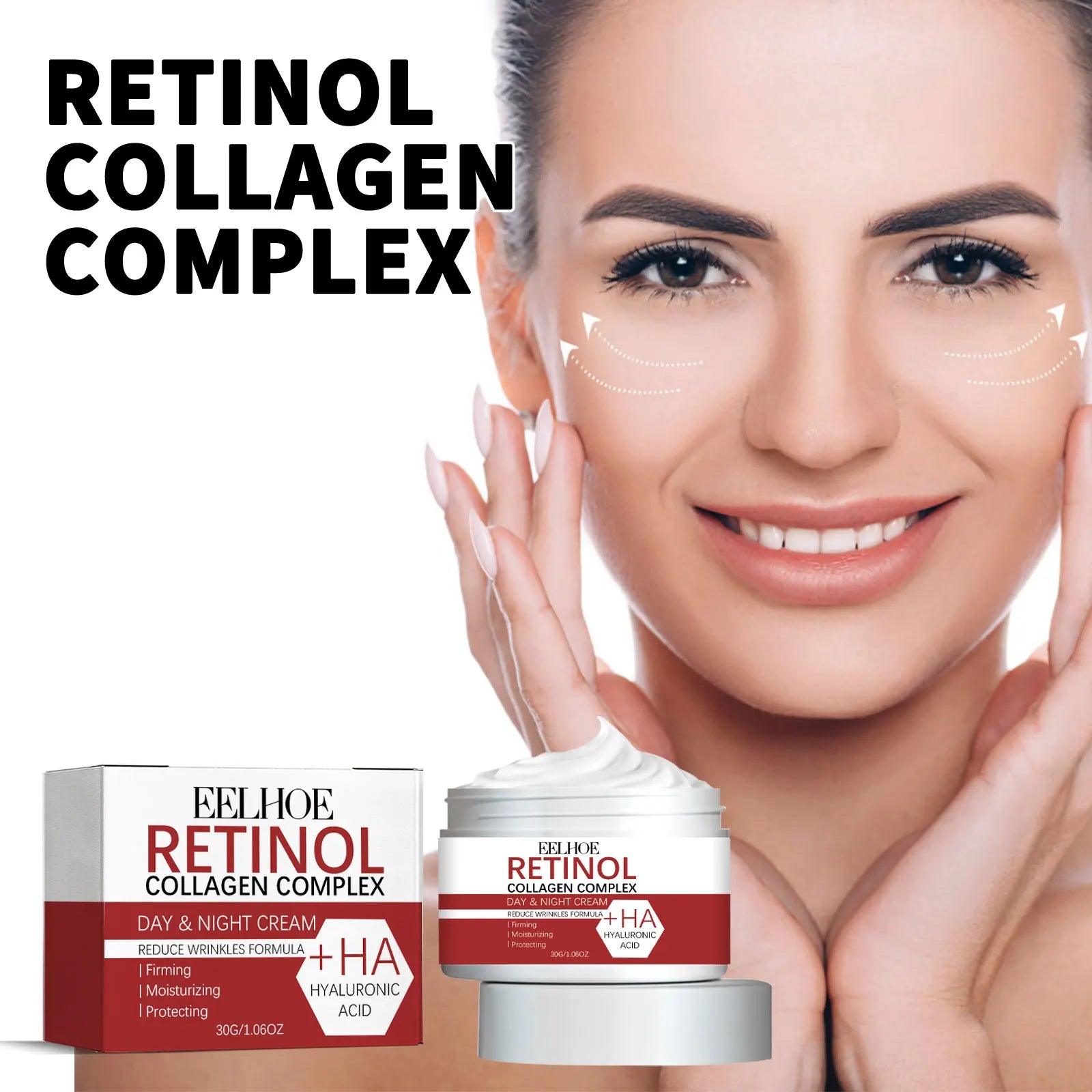 Retinol anti Aging Face Cream Collagen Hyaluronic Acid Moisturizing Skin Cream Wrinkles Removal Skin Care Products 30G