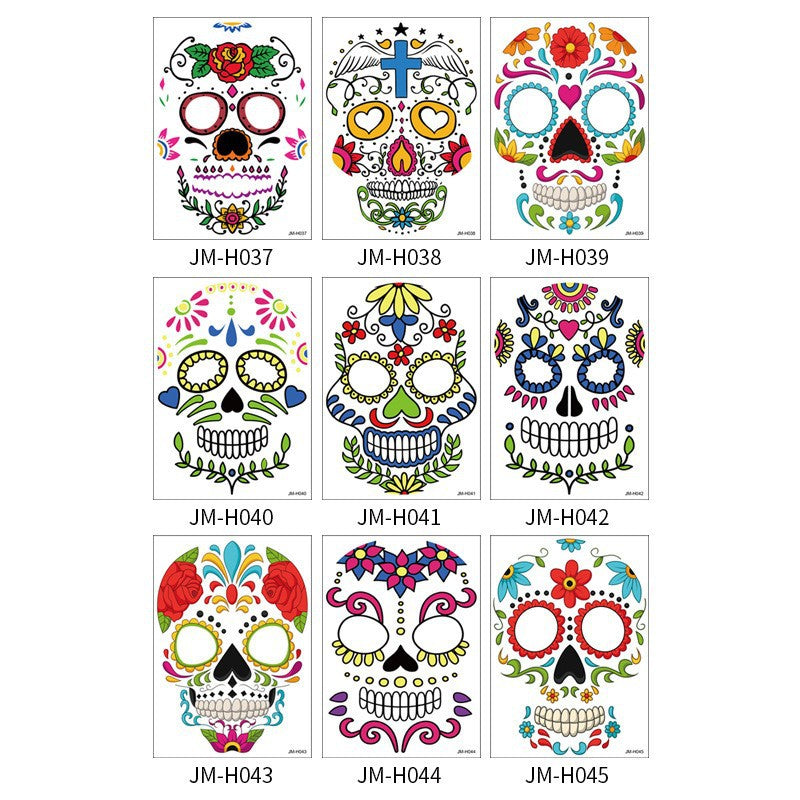 Halloween Face Tattoo Stickers Makeup Ball Funny Makeup Temporary Stickers
