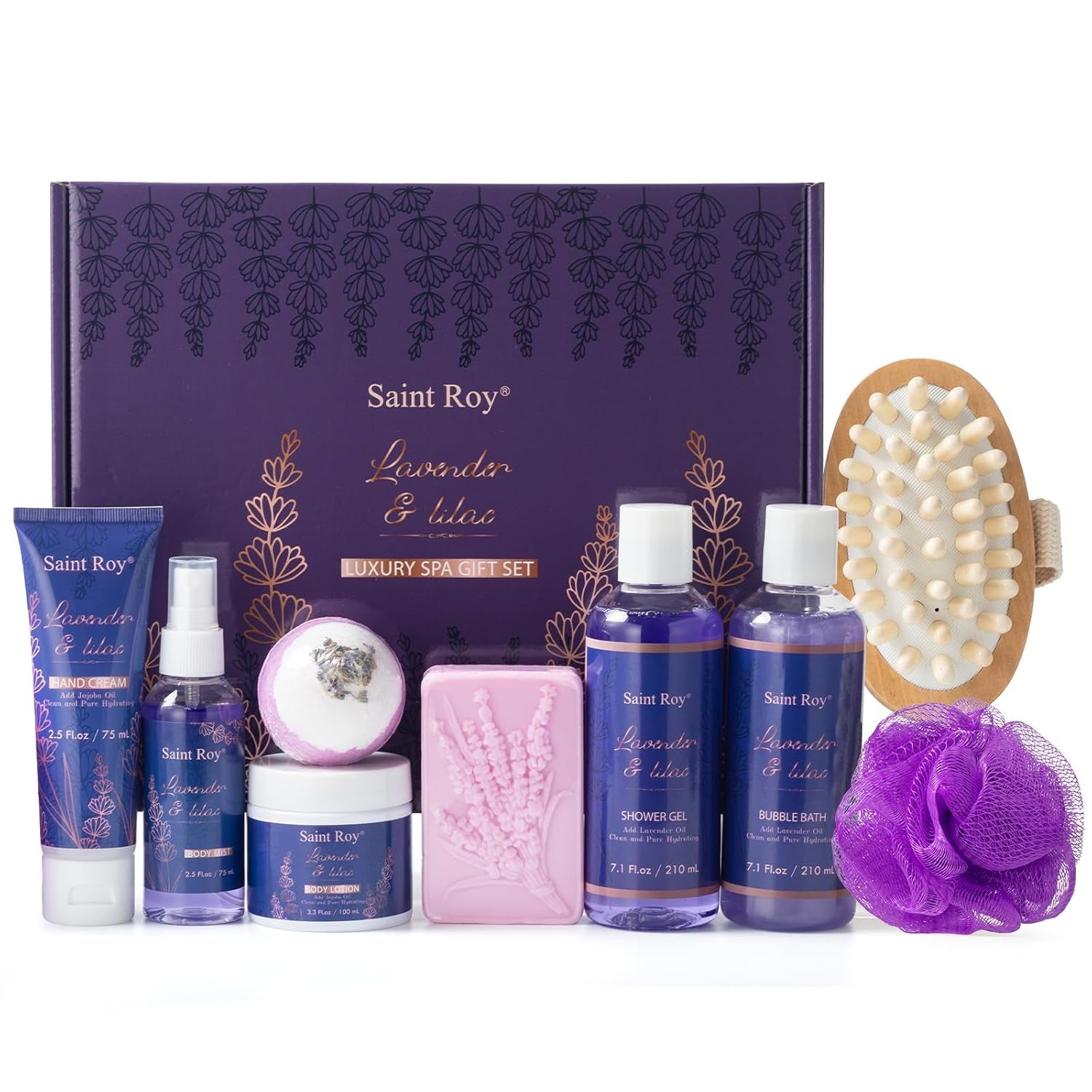 Mother'S Day Gift for Mom Spa Kit Gifts, Spa Gift Baskets for Women Get Well Gifts, 13Pcs Lavender Jasmine Luxury Spa Gift Set,Pamper Birthday Gifts for Women