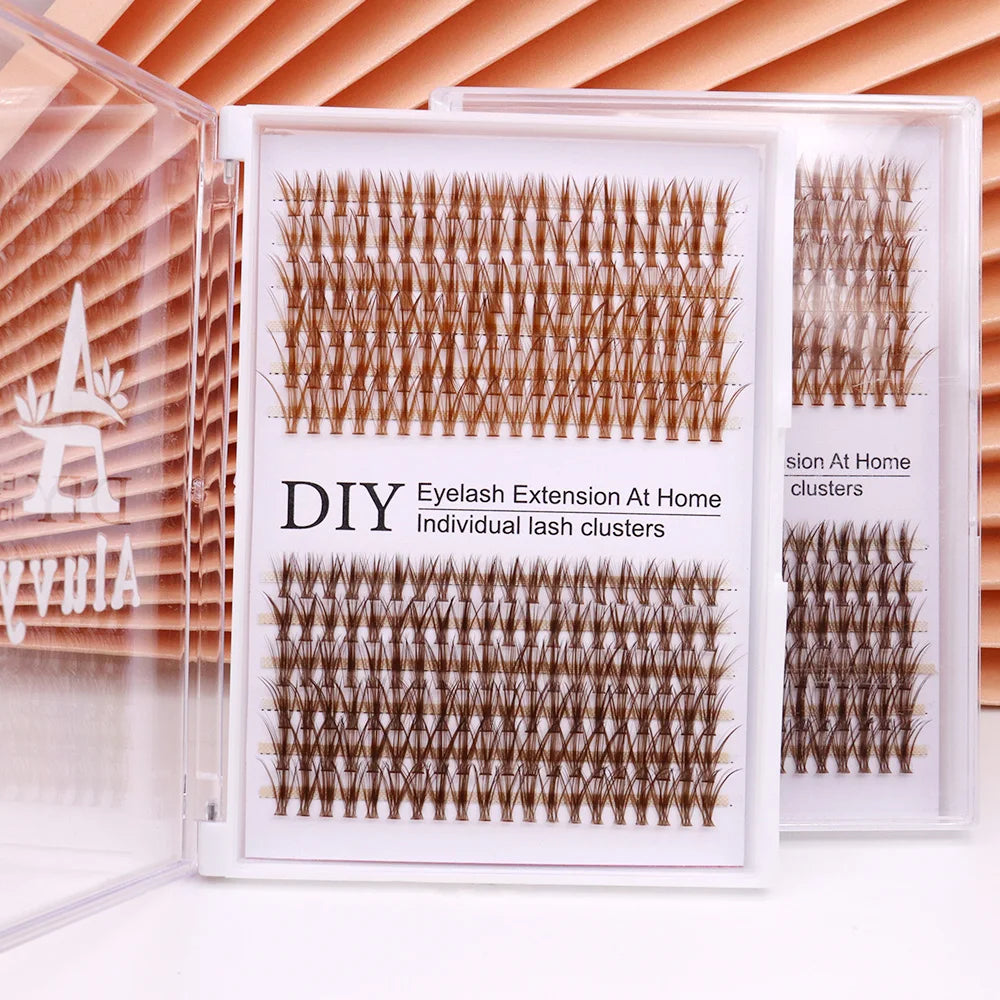 Brown Mix Colored Individual Lashes Colored Cluster False Lashes Supplies for Eyelash Extensions Halloween Makeup Products