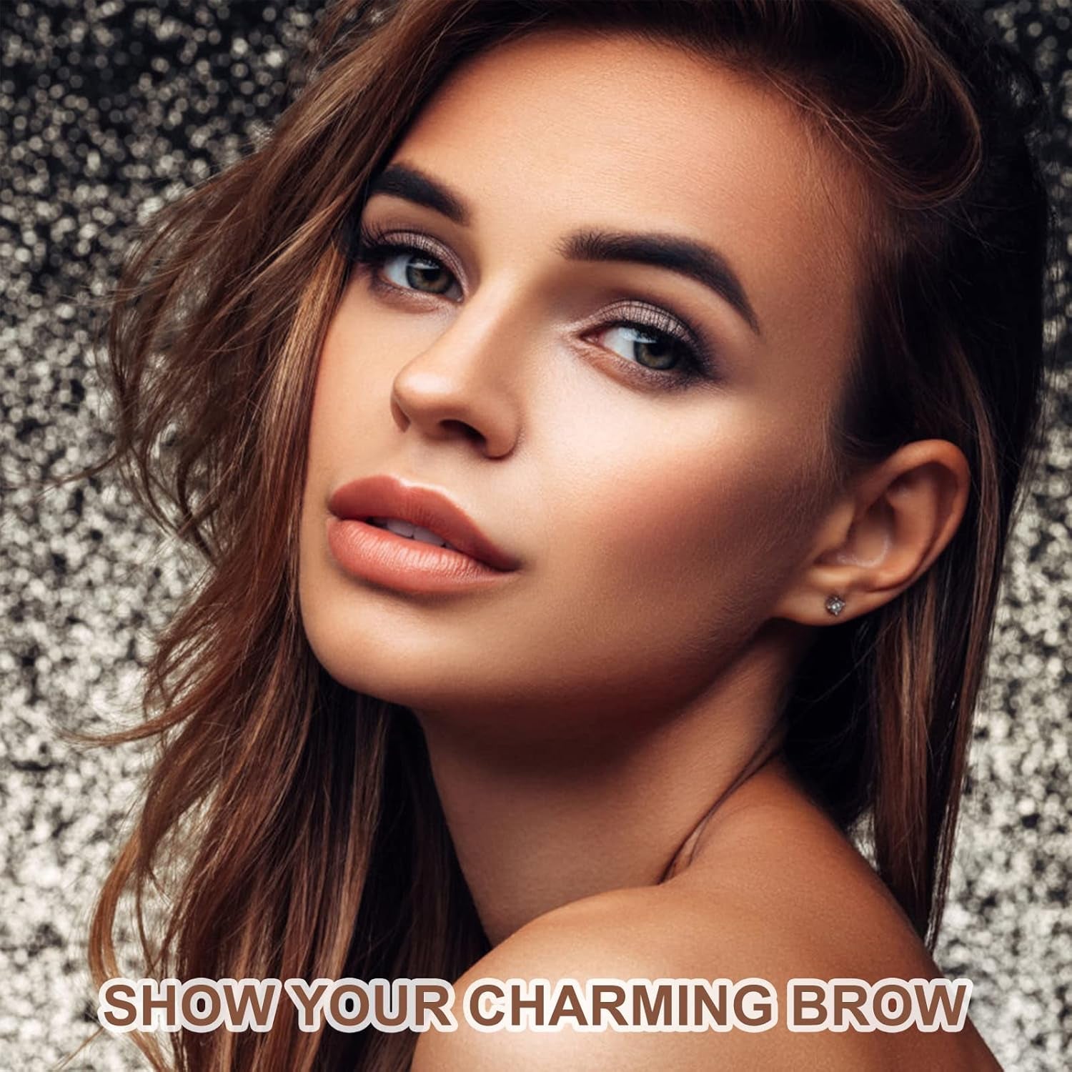 Eyebrow Stamp Stencil Kit for Beginner -  Eye Brow Stamping Kit, Eyebrow Stamp Trio Kit, 29 Brow Stencils, Brow Eyebrow Kit with Sponge Applicator, Waterproof Eyebrow Kit (E01 Soft Auburn)