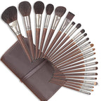 Walnut Makeup Brushes Set Professional, Natural Pony Hair Makeup Brush Set with Case, Cosmetic Brushes Makeup Set, Natural Bristle Makeup Brushes, Natural Hair Make up Brush Set Professional.