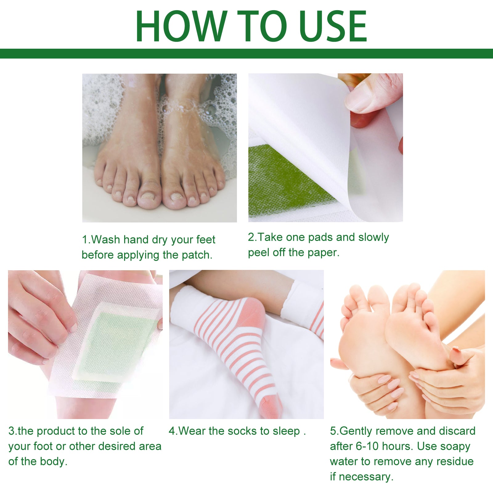 Green Tea Foot Patch, Improves Sleep Quality And Relieves Muscle Tension And Body Stress Foot Care Patch