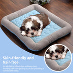 Cooling pet mats for dogs & cats (puppies/kittens): ice silk, breathable, soft summer pads in pink/blue.