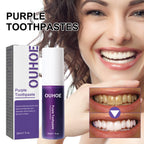 Purple Whitening Toothpaste, Clean Stains Gums Care Breath Fresh White Toothpaste