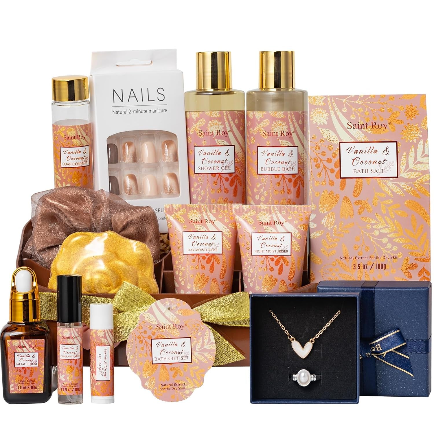 Mother'S Day Gift for Mom Spa Kit Gifts, Spa Gift Baskets for Women Get Well Gifts, 13Pcs Lavender Jasmine Luxury Spa Gift Set,Pamper Birthday Gifts for Women