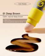 One Day Tinted Shading Korean Vegan, Waterproof, and Long-Lasting Contour Makeup Stick with Smudging Sponge Tip for Warm Underton and Light Tone - Deep Brown