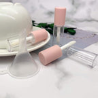 Pink Lip Gloss Tubes with Wand Empty Bottles 3.5Ml Clear Mini Refillable Lip Gloss Containers DIY Lip Gloss Making Kit&Funnel & Rubber Stoppers (20PCS in Two Boxes)