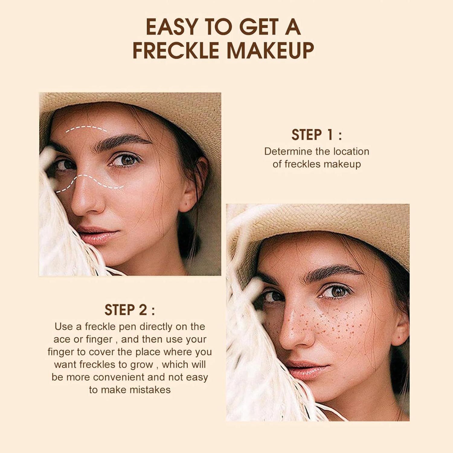 Dark Brown Freckle Pen - Waterproof, Long-lasting Cosmetic Marker For Natural Freckles. Precision Tip For Face & Body. Daily Or Special Occasion Use.