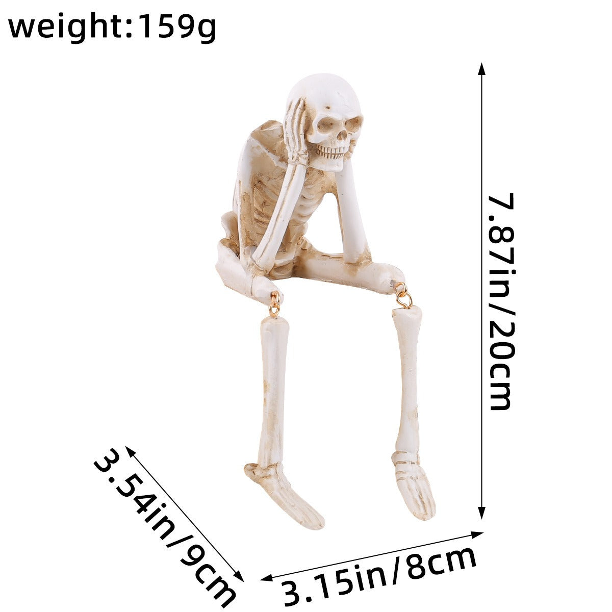 Halloween Skeleton Resin Ornaments Ghost Festival Atmosphere No Listening No Watching No Speaking Skeleton Skeleton Craft Decora