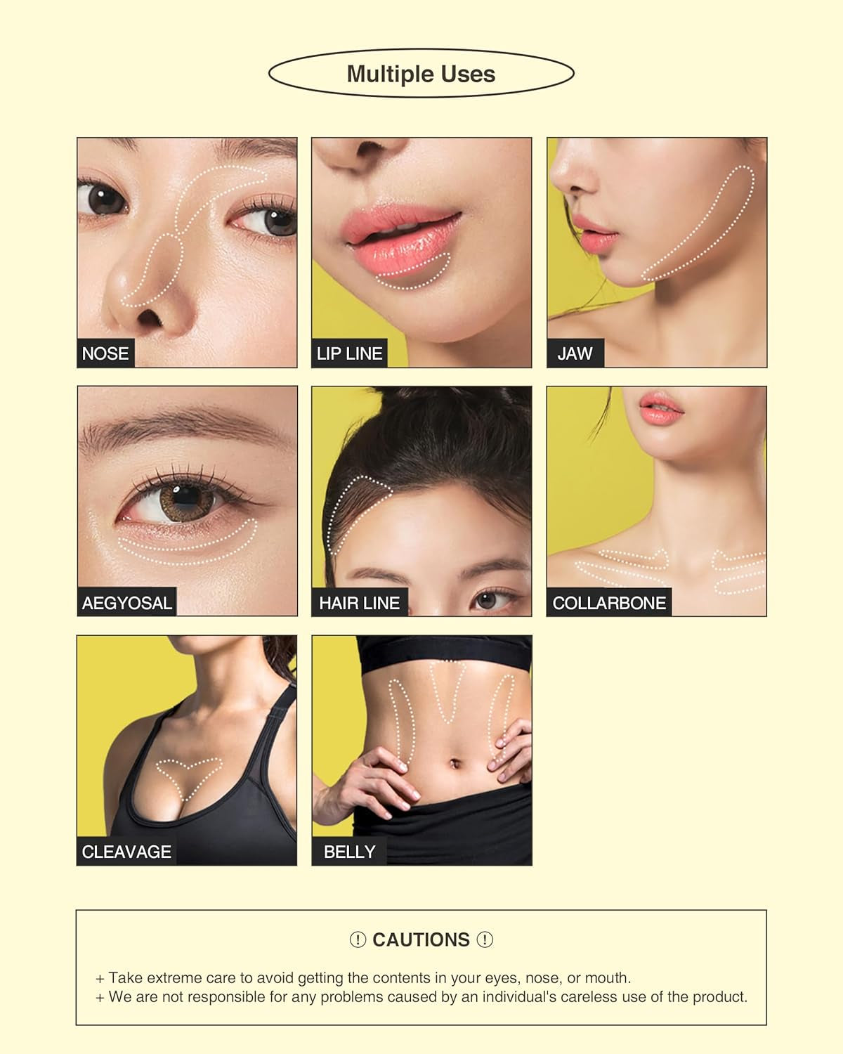 One Day Tinted Shading Korean Vegan, Waterproof, and Long-Lasting Contour Makeup Stick with Smudging Sponge Tip for Warm Underton and Light Tone - Deep Brown