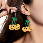 Halloween Fun Pumpkin Earrings Original Design Acrylic Fish Hook Earrings