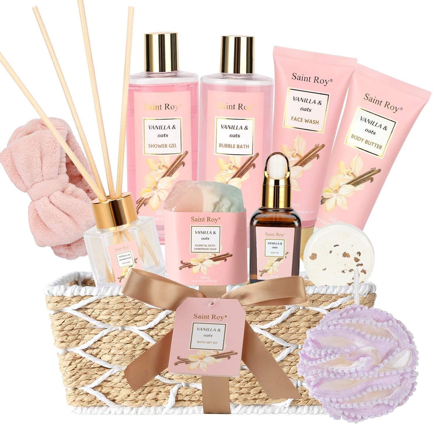 Mother'S Day Gift for Mom Spa Kit Gifts, Spa Gift Baskets for Women Get Well Gifts, 13Pcs Lavender Jasmine Luxury Spa Gift Set,Pamper Birthday Gifts for Women