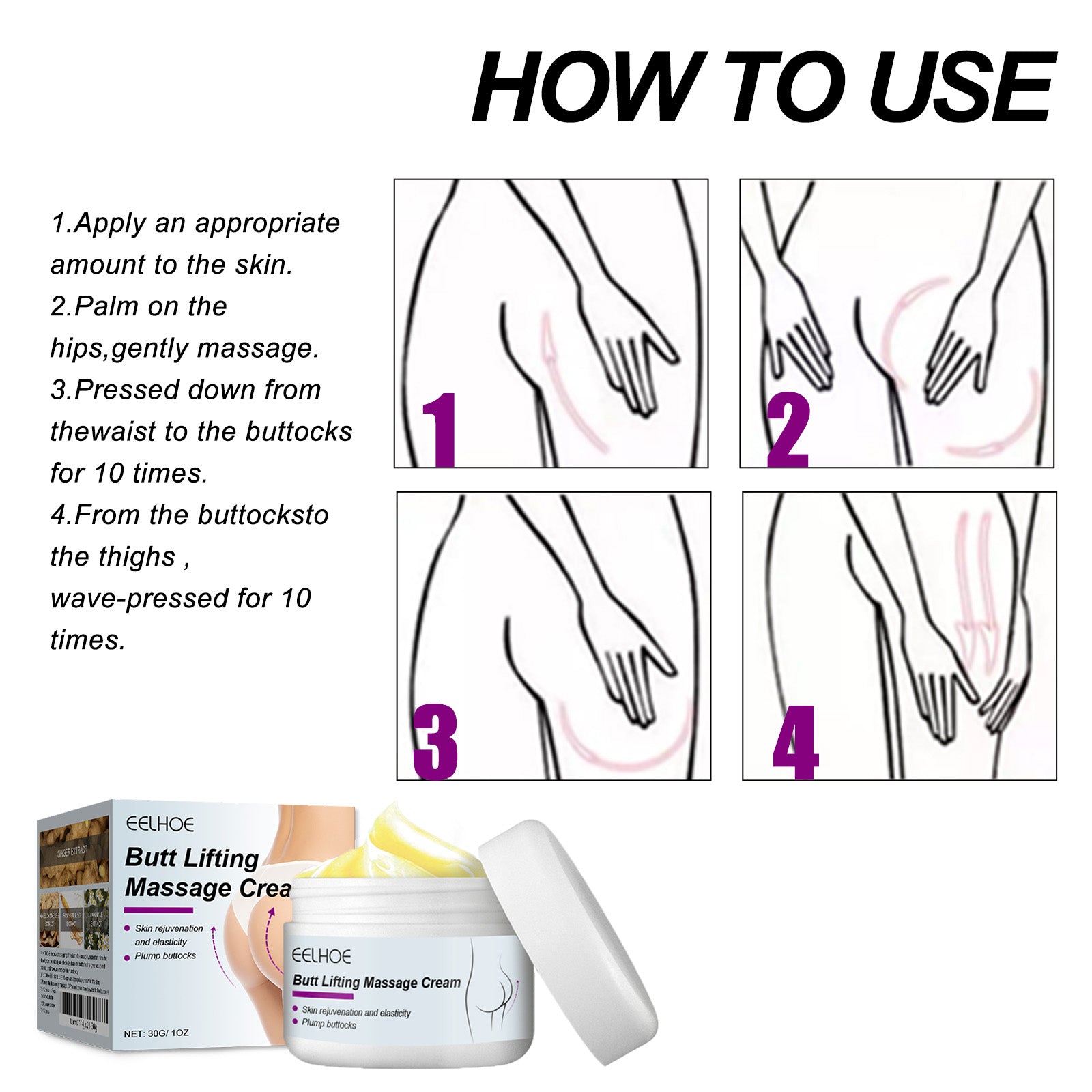 Butt Massage Cream Firming Body Skin And Enhancing Buttock Elasticity Moisturizing Massage Treatment Cream