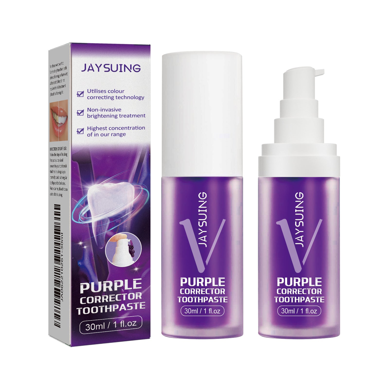 Purple Brightening White Toothpaste, Cleaning Stains Fresh Breath Brightening And Whitening Teeth Toothpaste