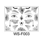 Halloween tattoo stickers, face stickers, spider web face stickers, tattoo stickers, waterproof, dark style, funny makeup stickers, temporary stickers