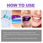 Purple Whitening Toothpaste, Clean Stains Gums Care Breath Fresh White Toothpaste