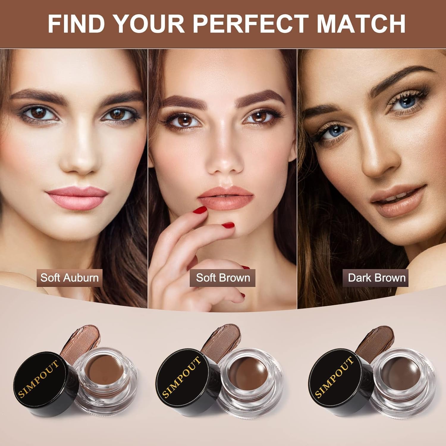 Eyebrow Stamp Stencil Kit for Beginner -  Eye Brow Stamping Kit, Eyebrow Stamp Trio Kit, 29 Brow Stencils, Brow Eyebrow Kit with Sponge Applicator, Waterproof Eyebrow Kit (E01 Soft Auburn)