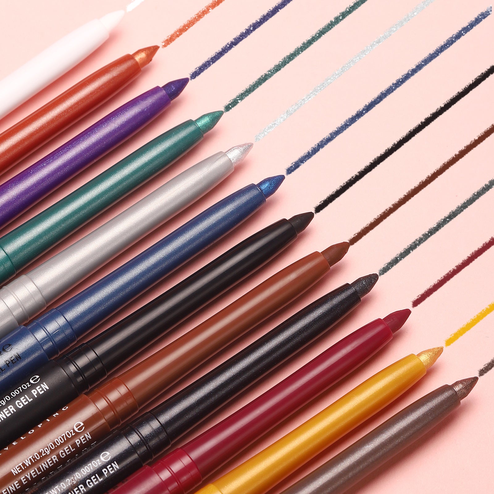 Colorful Gel Glitter Eyeliner Pencils Waterproof & Smudgeproof For Party, Halloween, Cosplay Makeup 12 Vibrant Shades