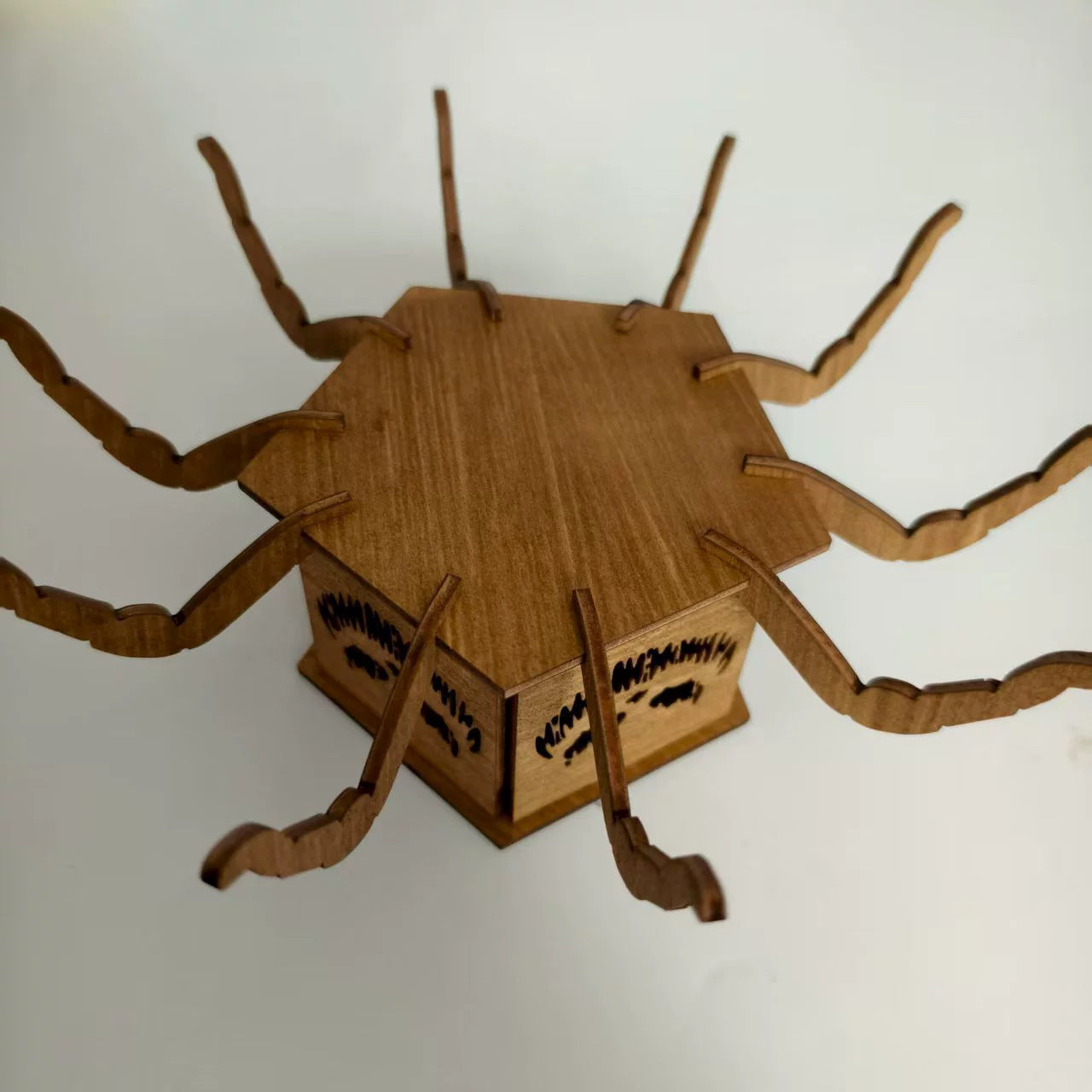 Cross-border New Ghost Halloween Spider Mini Lantern Candlestick Decorations Interesting Ornaments Wooden Craftwork