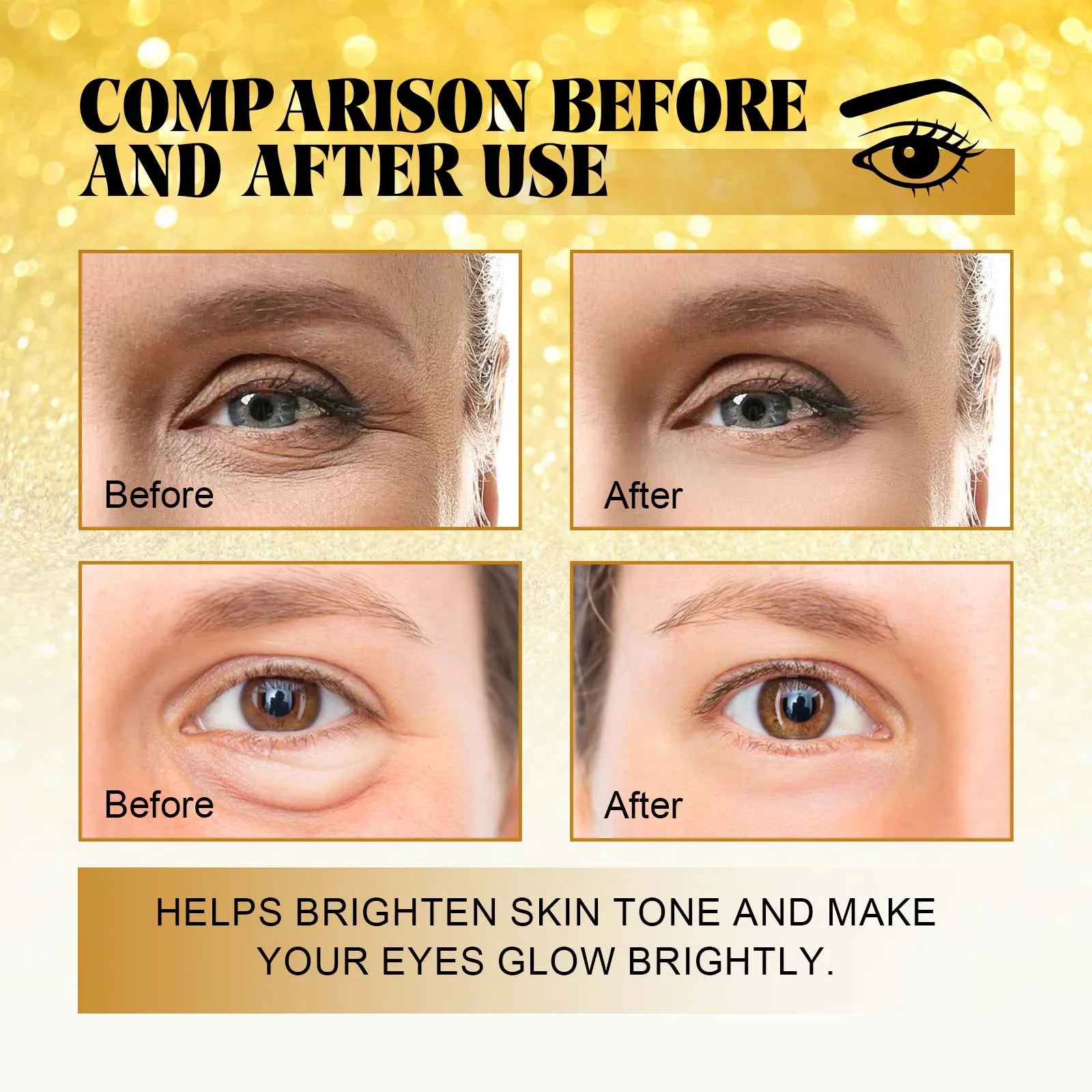 24K Gold Eye Mask Hydrating Moisturizing Fade Dark Circles Moisturizing Improving Eye Lines Brightening Eye Skin Care Eye Mask