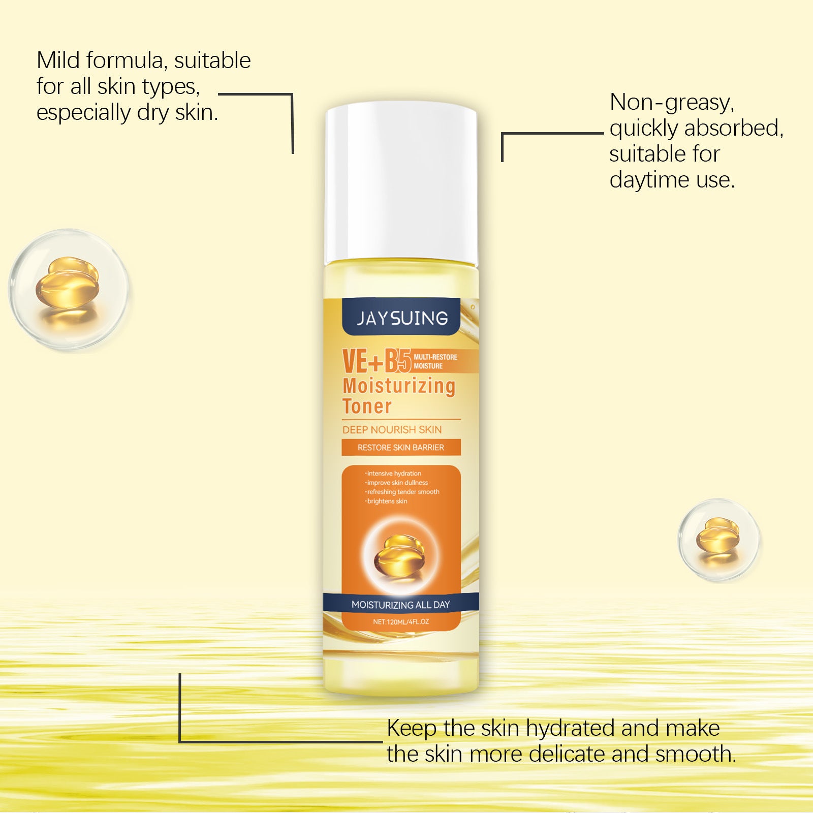 Vitamin B5 Nourishing Skin Care Series Daily Care Gentle Moisturizing Soothing Facial Skin