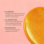 MZ SKIN Hydra-Bright Gold Eye Mask - Collagen-Infused Hydrogel Treatment for Puffiness, Dark Circles and Fine Lines, with Niacinamide, Hyaluronic Acid & Gold Nano Particles, Fragrance Free