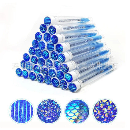 10 - 50 Pcs Disposable Eyelash & Mascara Brushes Diamond Lash Spoolie Wands For Makeup, Extensions & Cleaning 4 Colors