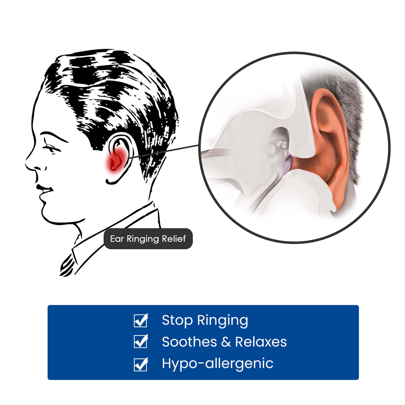 Auri-calm Tinnitus Relief Device, Relieve Ear Pain Tinnitus And Ear Discomfort Ear Massage Care Ear Clips