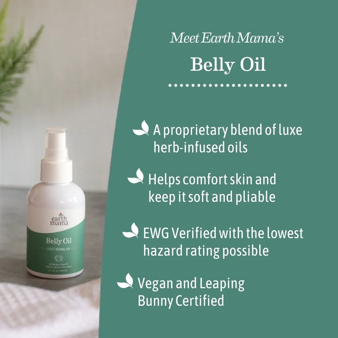 Belly Oil for Pregnancy, Prevent Stretch Marks, Dry, Sensitive Skin, 4 Fl. Oz. (120 Ml)