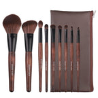 Walnut Makeup Brushes Set Professional, Natural Pony Hair Makeup Brush Set with Case, Cosmetic Brushes Makeup Set, Natural Bristle Makeup Brushes, Natural Hair Make up Brush Set Professional.