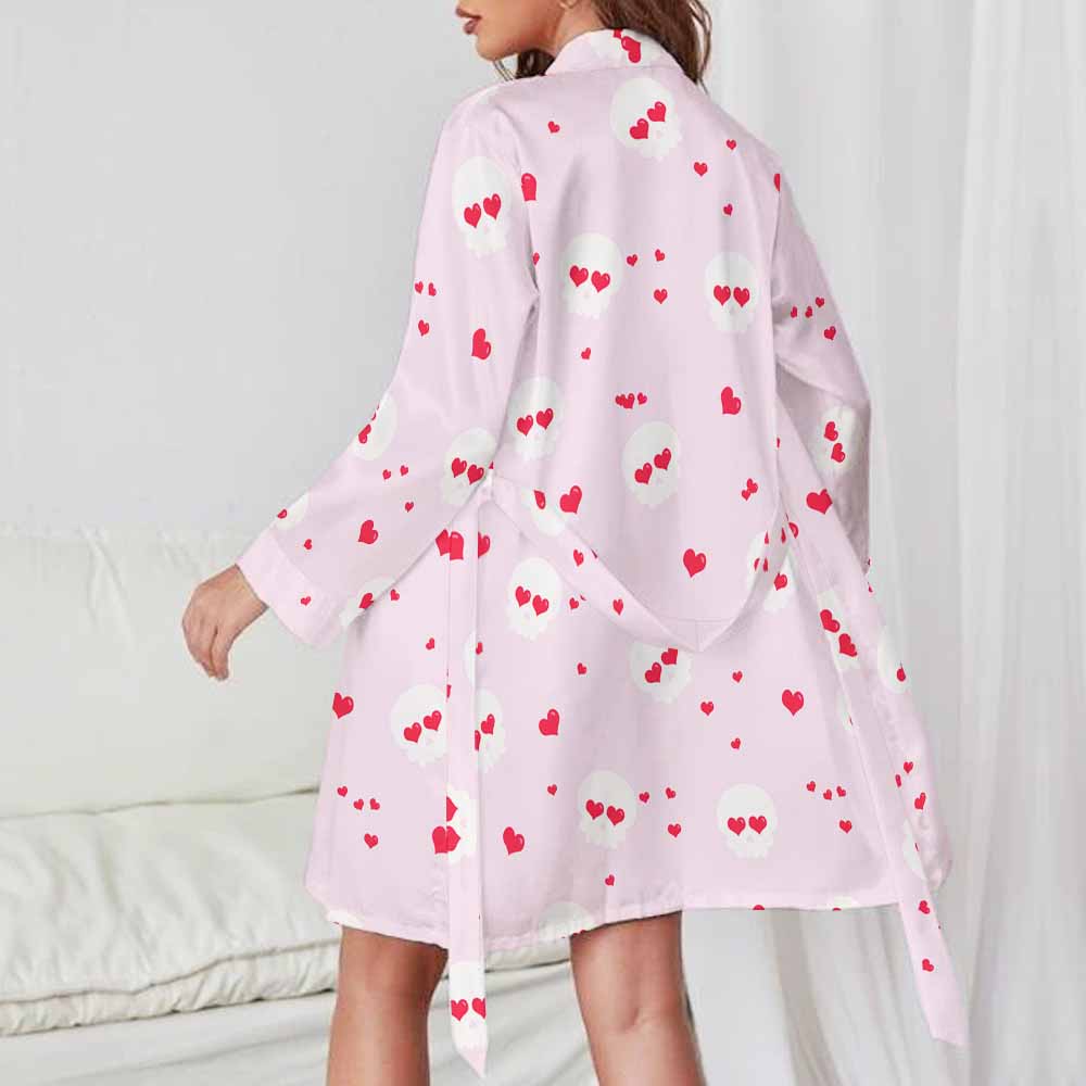 Cute Ladies Long Sleeve Belted Robe
